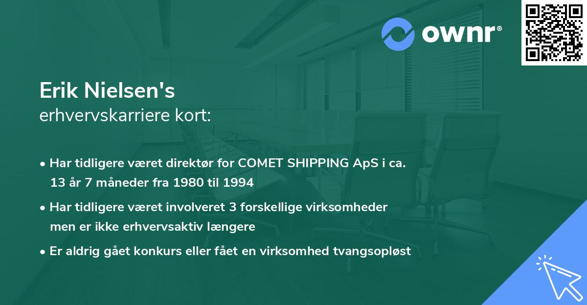 Erik Nielsen's erhvervskarriere kort