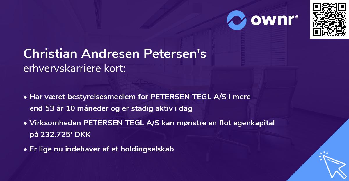 Christian Andresen Petersen's erhvervskarriere kort