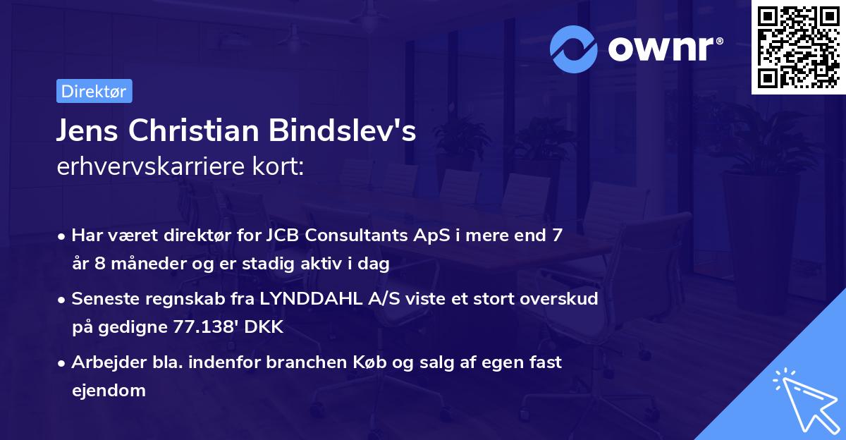 Jens Christian Bindslev's erhvervskarriere kort