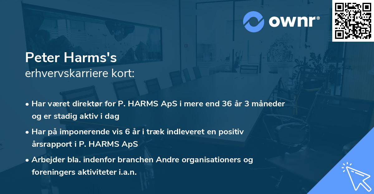 Peter Harms's erhvervskarriere kort