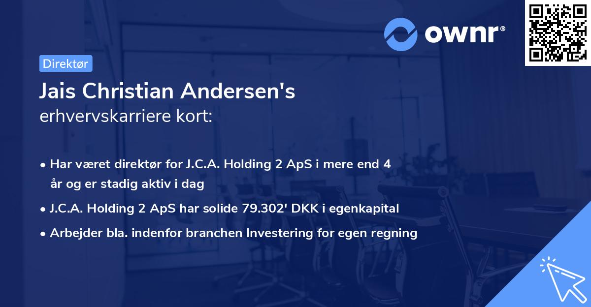 Jais Christian Andersen's erhvervskarriere kort