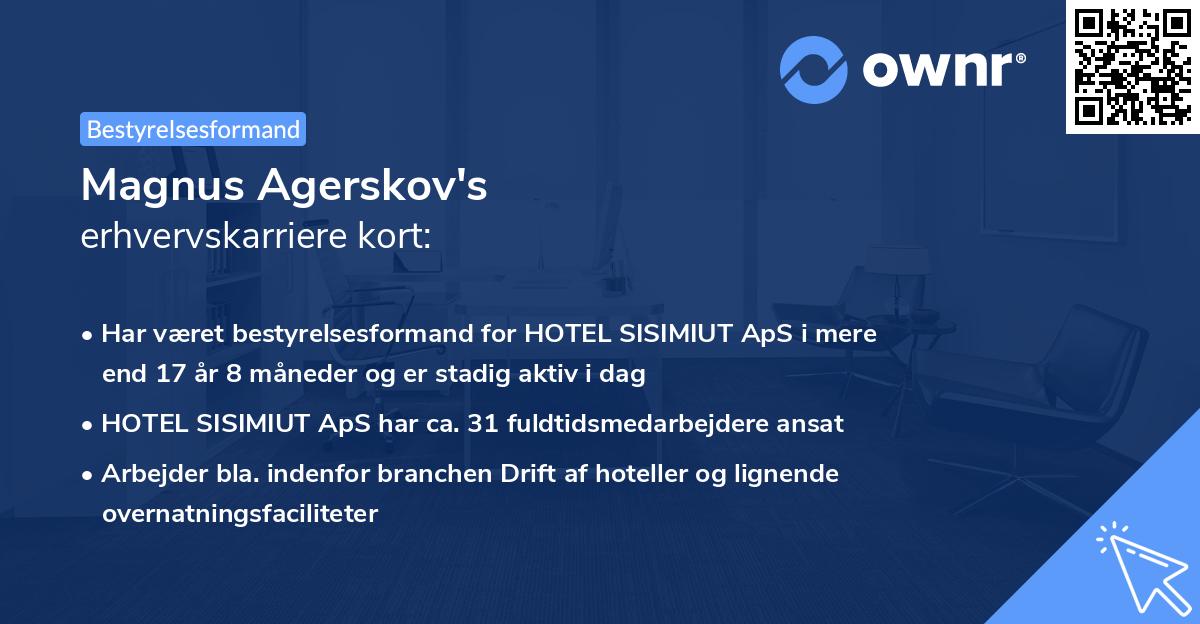Magnus Agerskov's erhvervskarriere kort