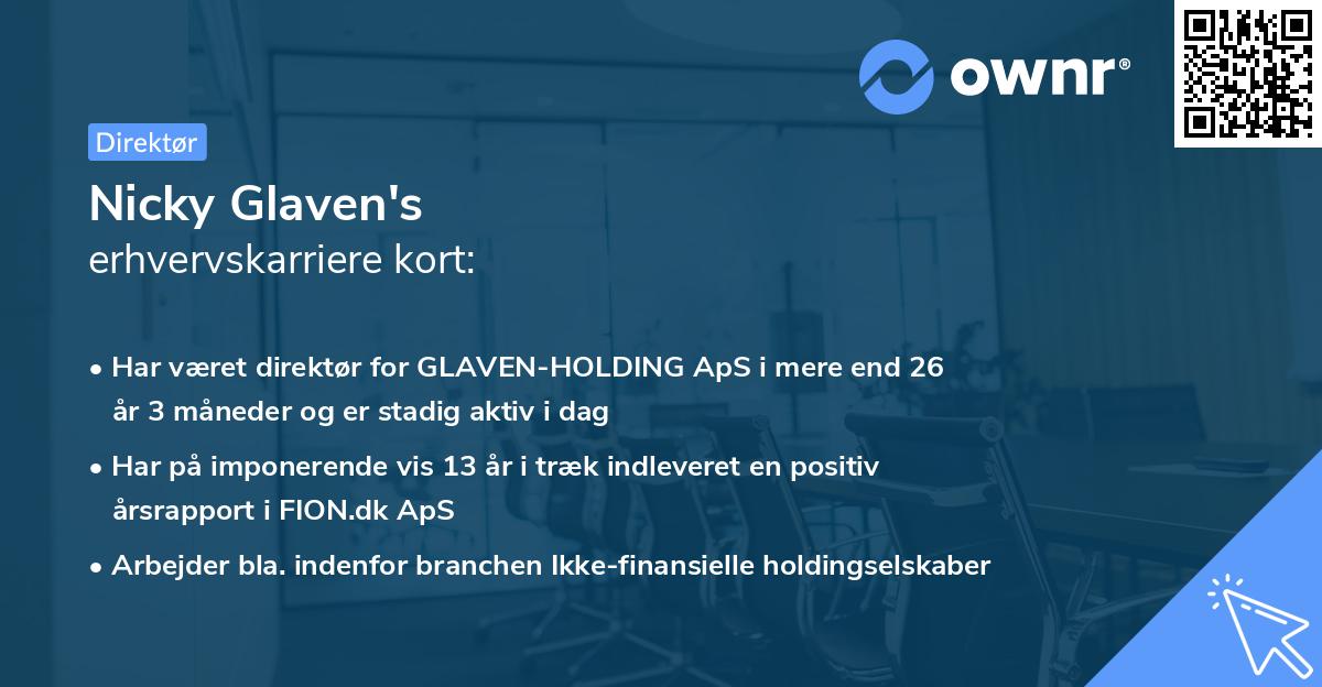 Nicky Glaven's erhvervskarriere kort