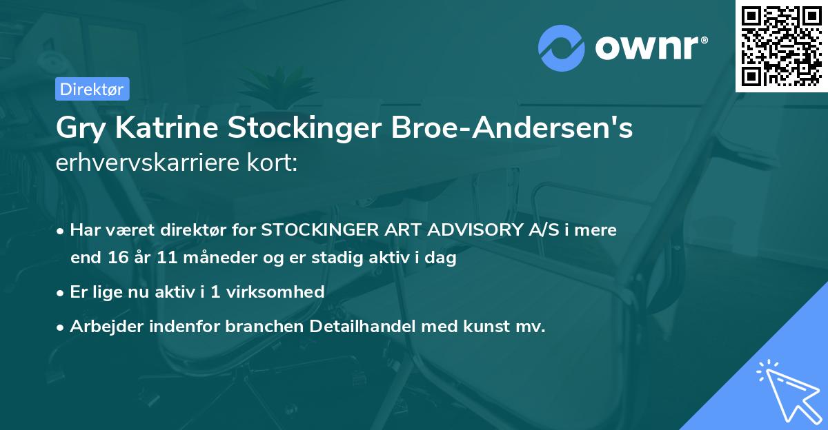 Gry Katrine Stockinger Broe-Andersen's erhvervskarriere kort