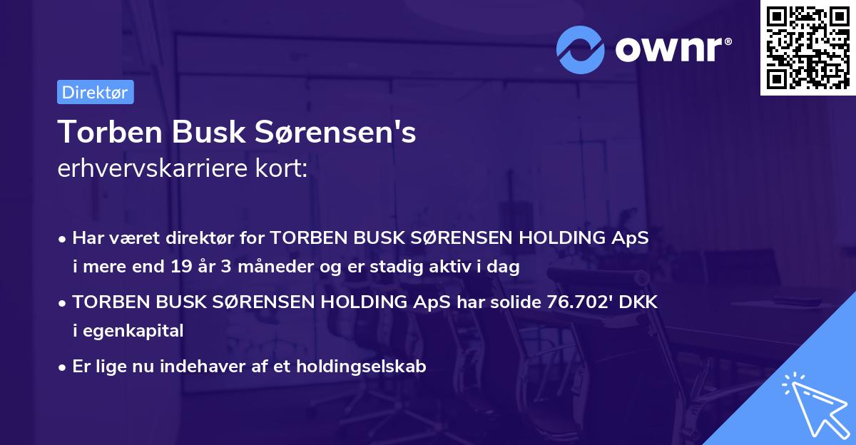 Torben Busk Sørensen's erhvervskarriere kort