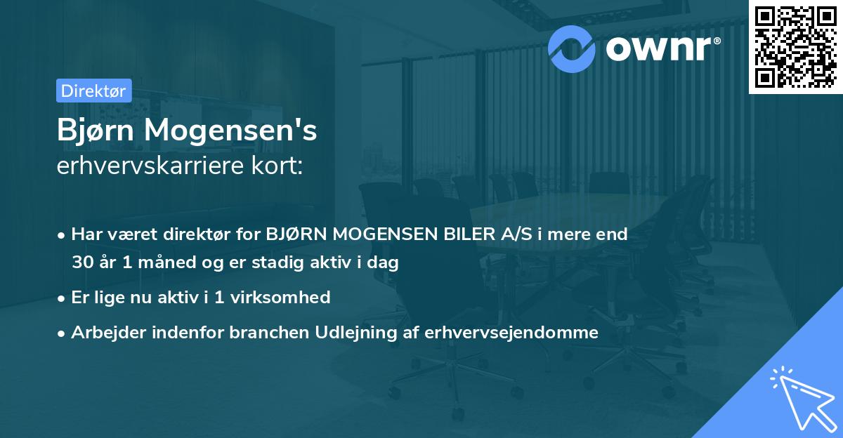 Bjørn Mogensen's erhvervskarriere kort