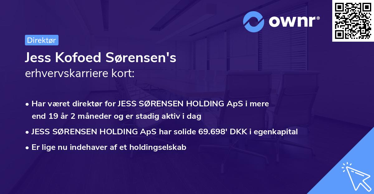 Jess Kofoed Sørensen's erhvervskarriere kort