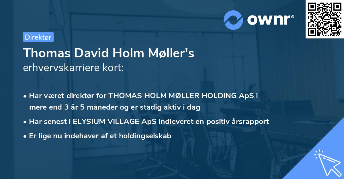 Thomas David Holm Møller's erhvervskarriere kort