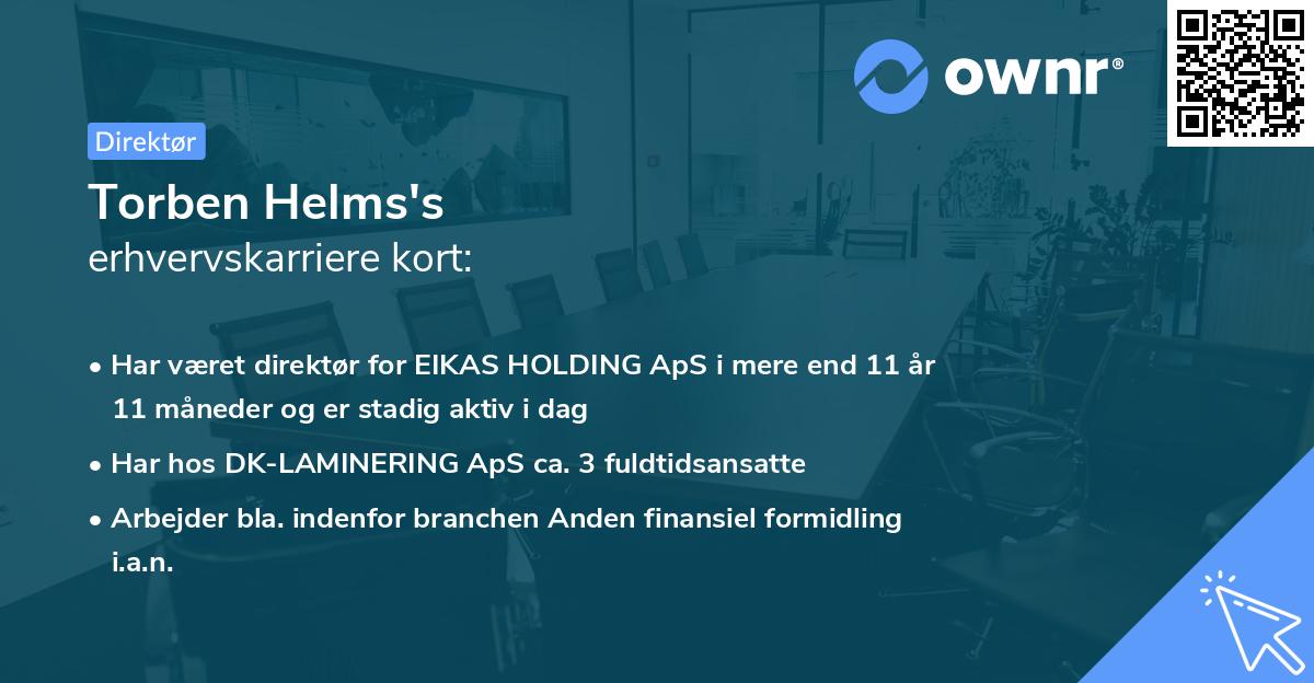 Torben Helms's erhvervskarriere kort