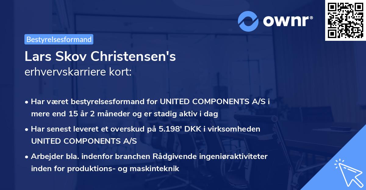 Lars Skov Christensen's erhvervskarriere kort