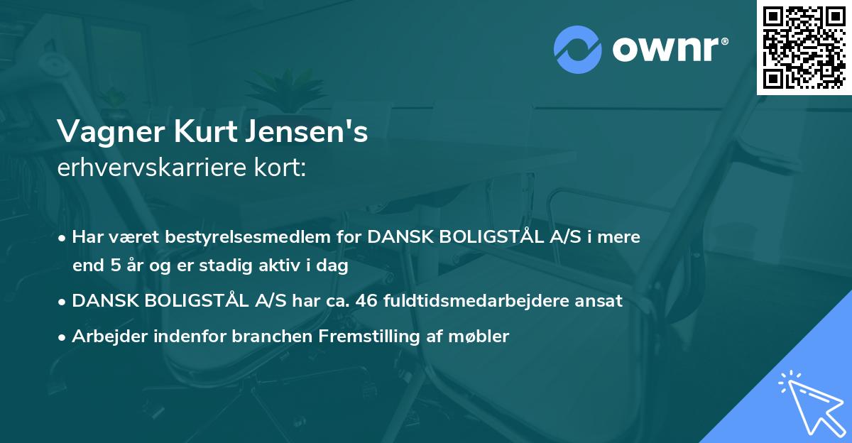 Vagner Kurt Jensen's erhvervskarriere kort
