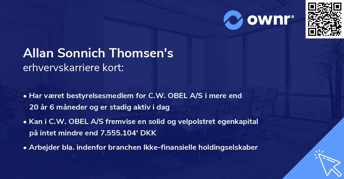 Allan Sonnich Thomsen's erhvervskarriere kort