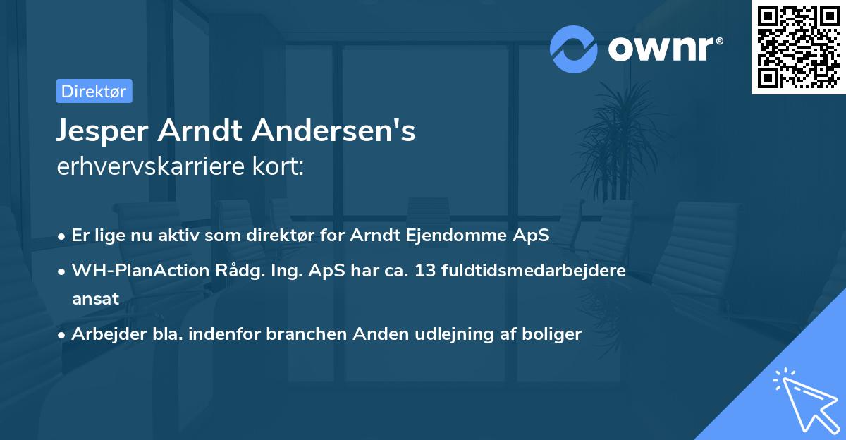 Jesper Arndt Andersen's erhvervskarriere kort