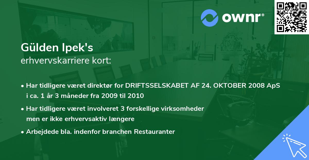 Gülden Ipek's erhvervskarriere kort