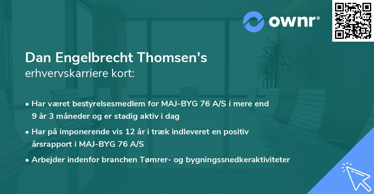Dan Engelbrecht Thomsen's erhvervskarriere kort