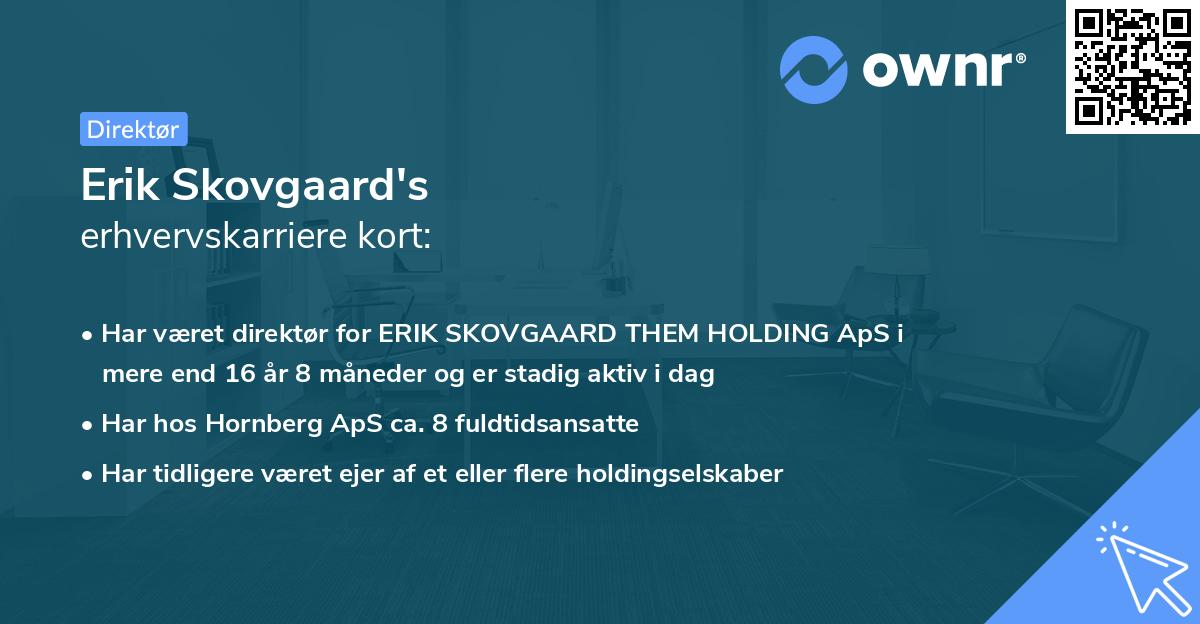 Erik Skovgaard's erhvervskarriere kort