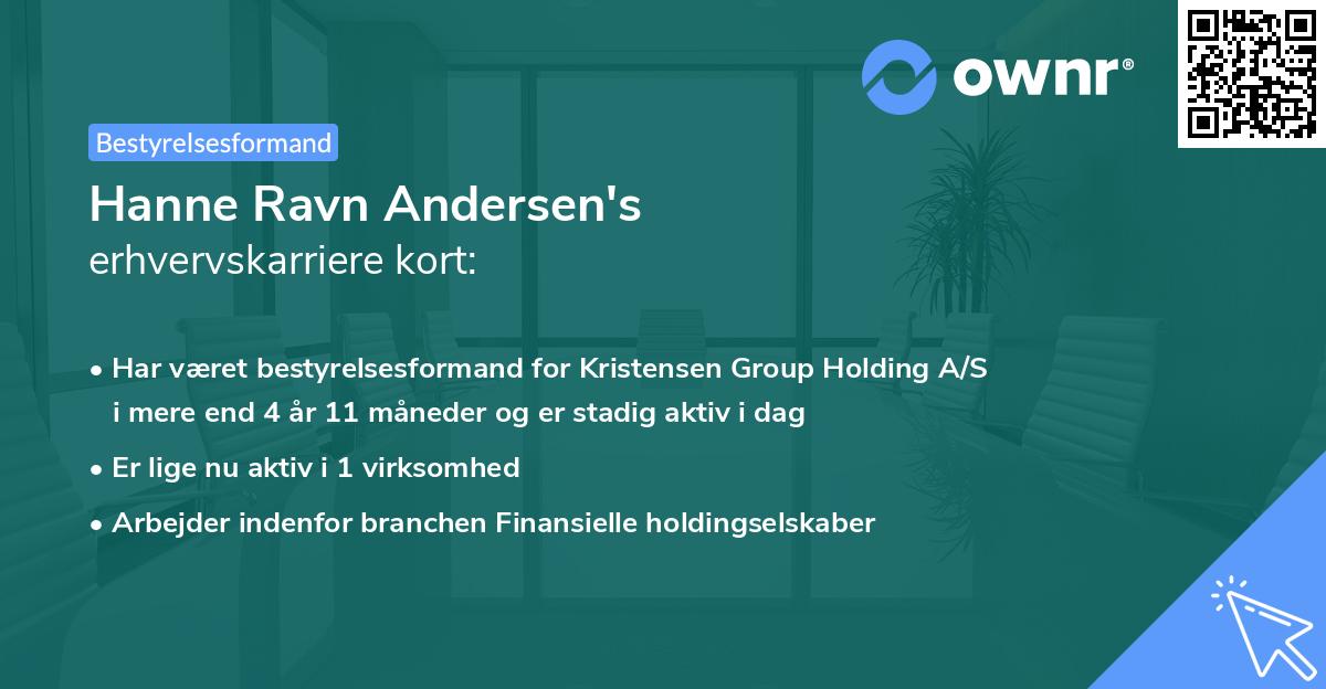 Hanne Ravn Andersen's erhvervskarriere kort