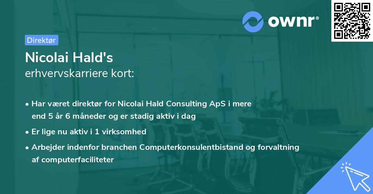 Nicolai Hald's erhvervskarriere kort