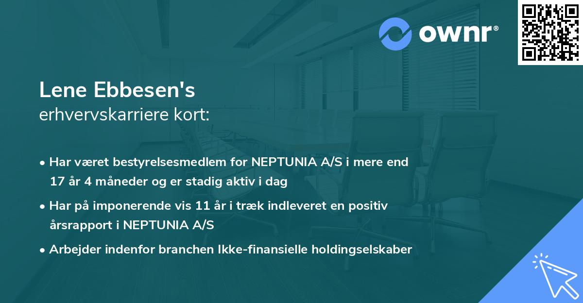 Lene Ebbesen's erhvervskarriere kort