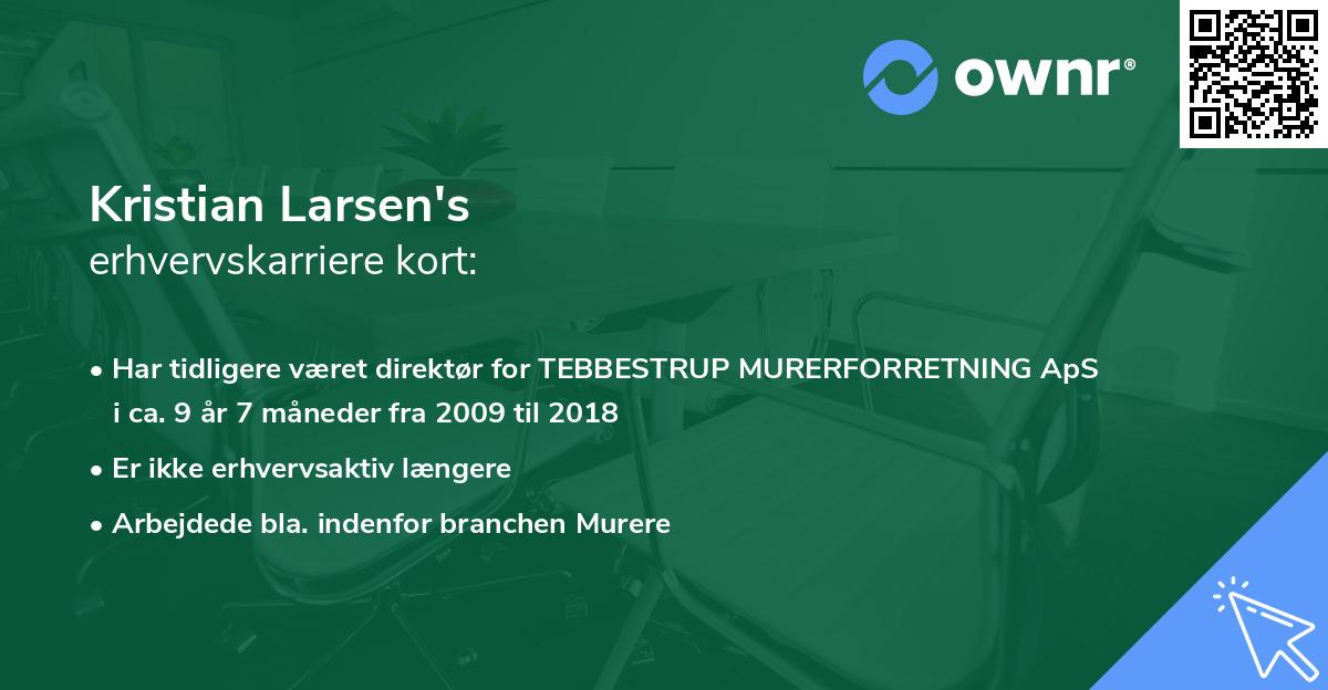 Kristian Larsen's erhvervskarriere kort