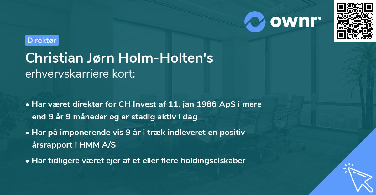 Christian Jørn Holm-Holten's erhvervskarriere kort