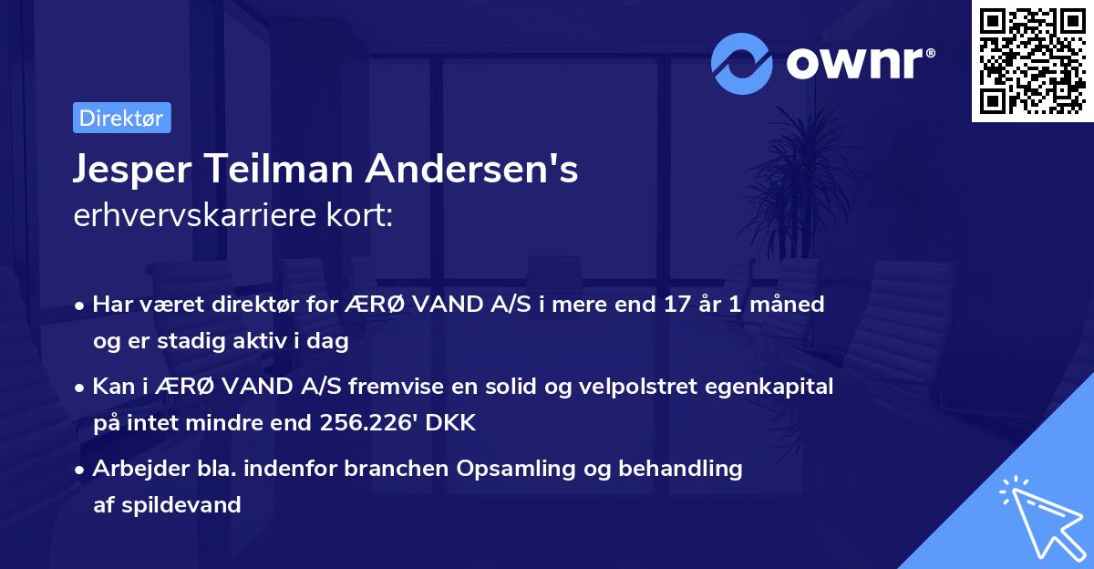 Jesper Teilman Andersen's erhvervskarriere kort