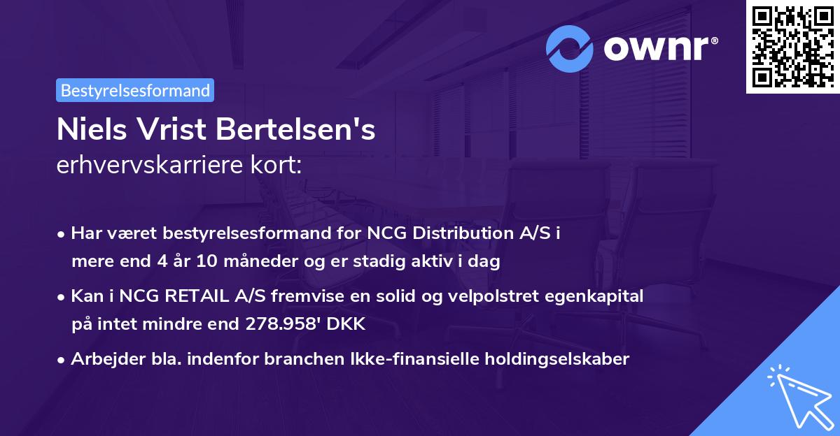 Niels Vrist Bertelsen's erhvervskarriere kort