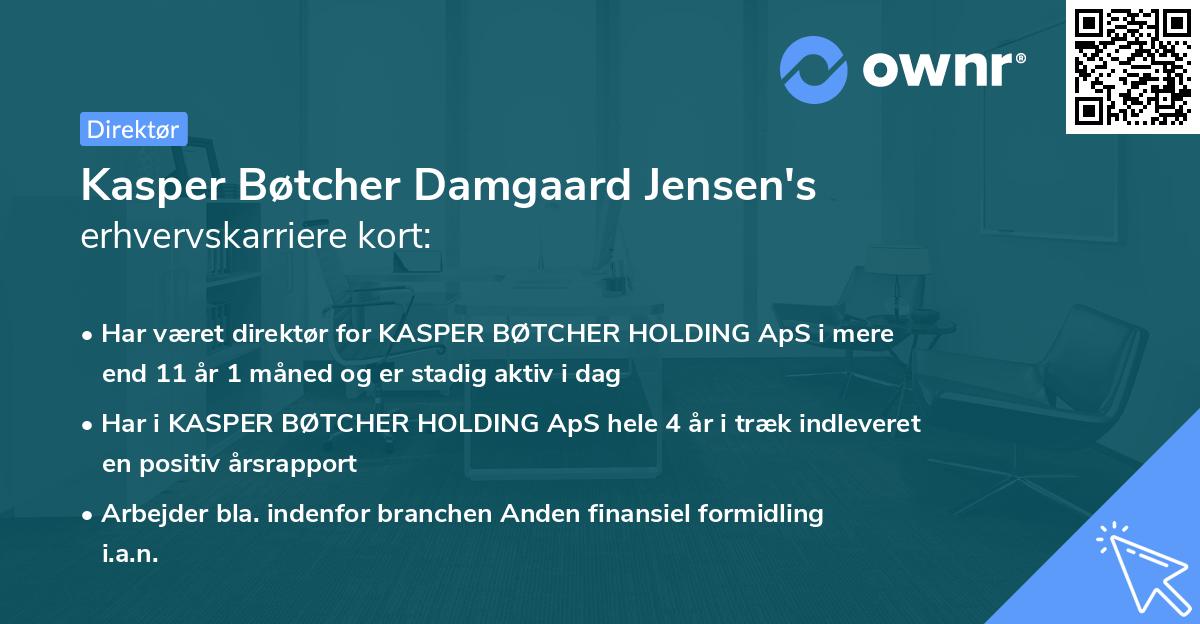 Kasper Bøtcher Damgaard Jensen's erhvervskarriere kort