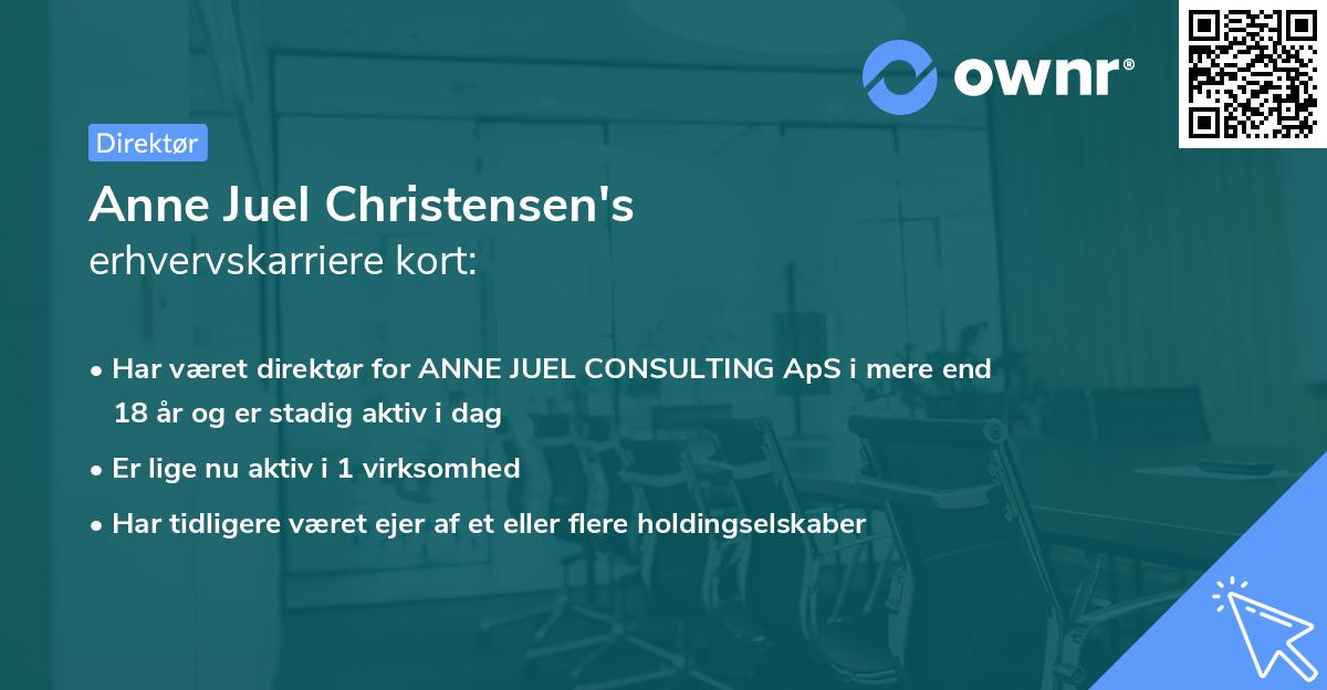 Anne Juel Christensen's erhvervskarriere kort