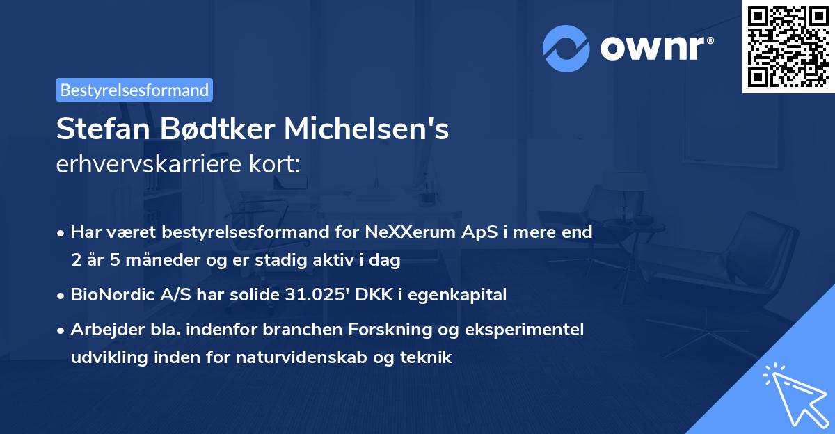 Stefan Bødtker Michelsen's erhvervskarriere kort