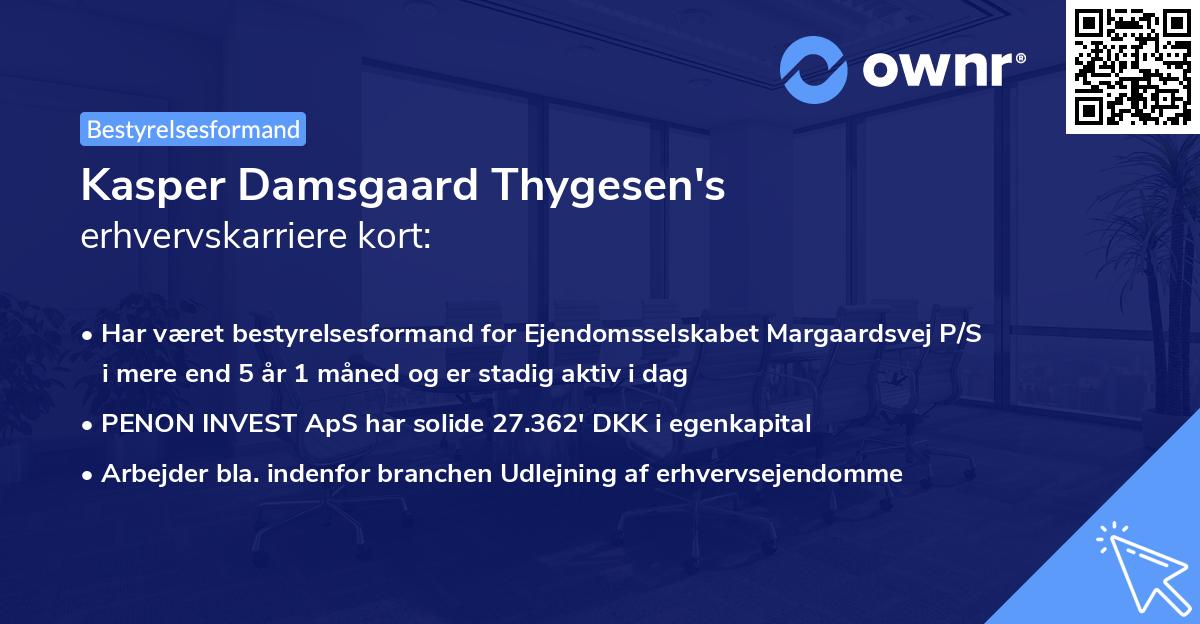 Kasper Damsgaard Thygesen's erhvervskarriere kort