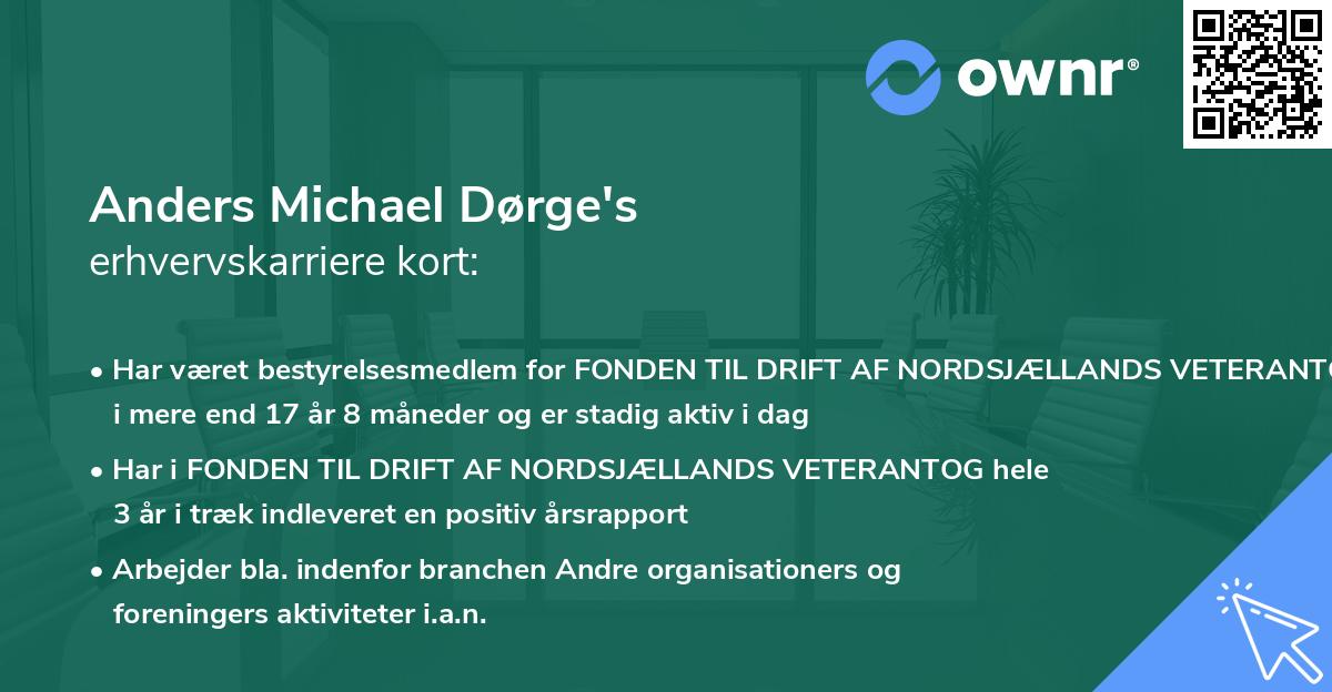 Anders Michael Dørge's erhvervskarriere kort