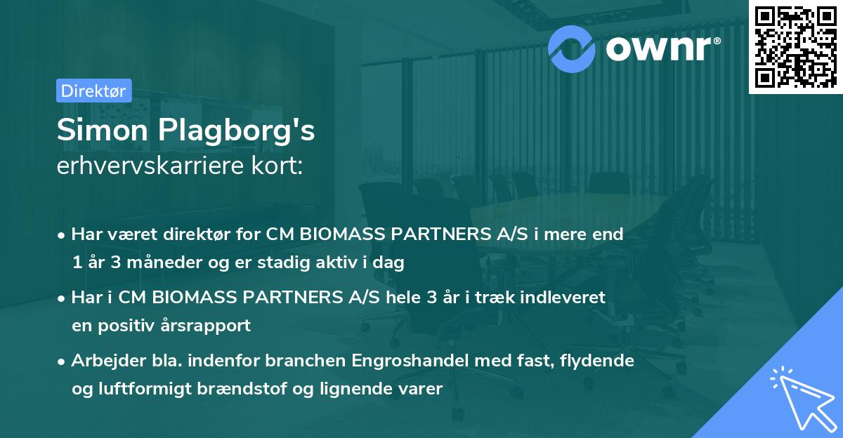 Simon Plagborg's erhvervskarriere kort