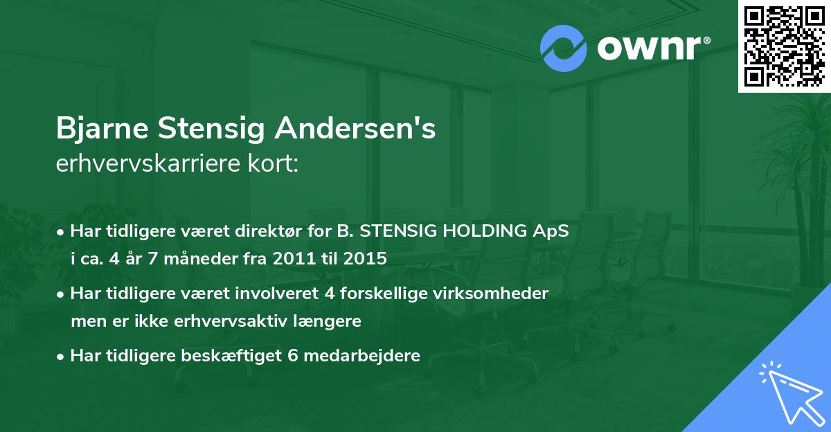 Bjarne Stensig Andersen's erhvervskarriere kort