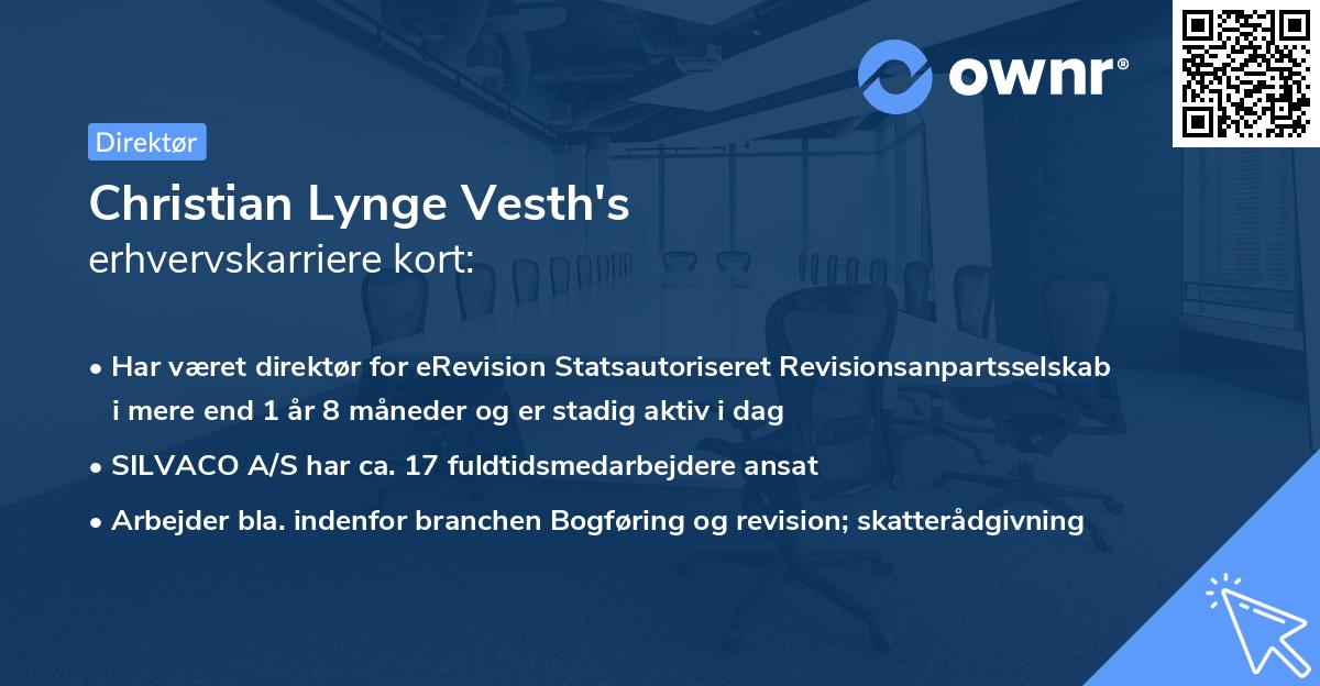 Christian Lynge Vesth's erhvervskarriere kort