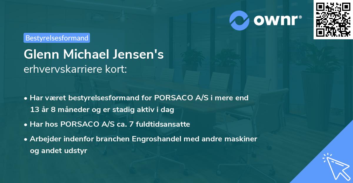 Glenn Michael Jensen's erhvervskarriere kort