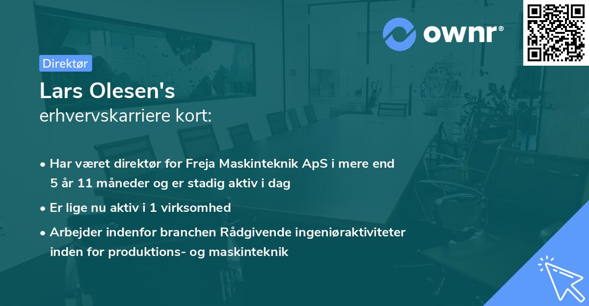 Lars Olesen's erhvervskarriere kort
