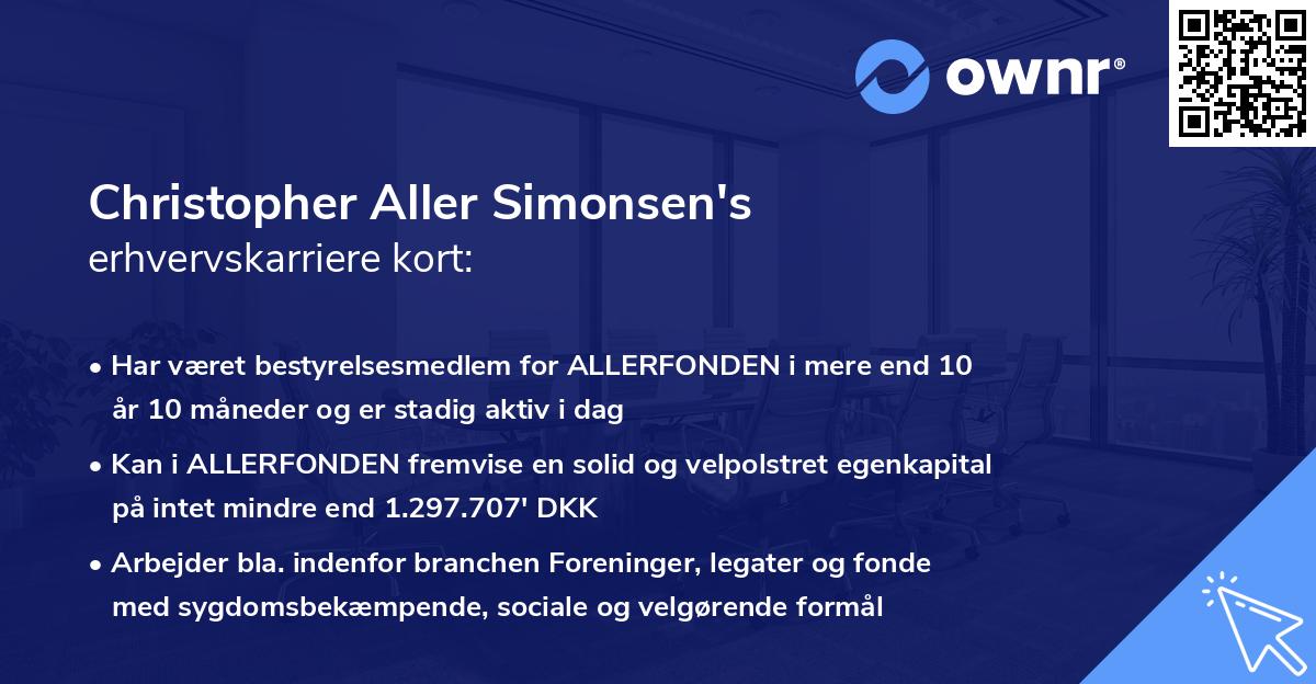 Christopher Aller Simonsen's erhvervskarriere kort