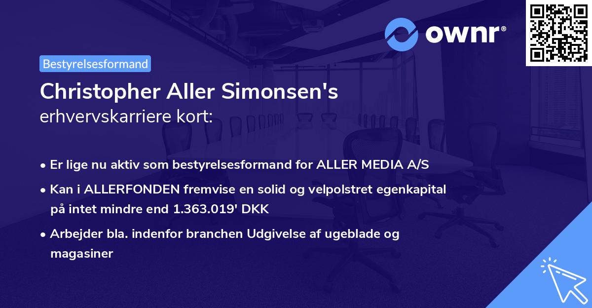 Christopher Aller Simonsen's erhvervskarriere kort
