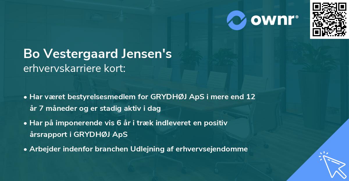 Bo Vestergaard Jensen's erhvervskarriere kort