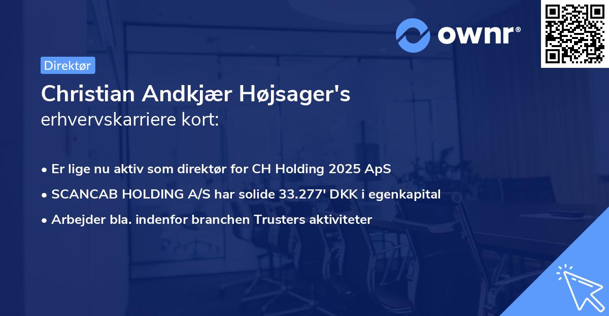 Christian Andkjær Højsager's erhvervskarriere kort