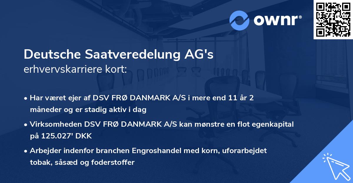 Deutsche Saatveredelung AG's erhvervskarriere kort