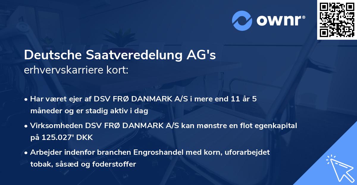 Deutsche Saatveredelung AG's erhvervskarriere kort