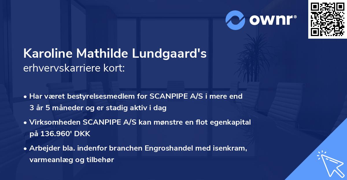 Karoline Mathilde Lundgaard's erhvervskarriere kort