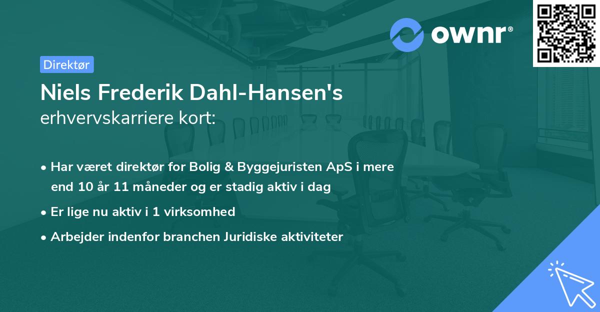 Niels Frederik Dahl-Hansen's erhvervskarriere kort