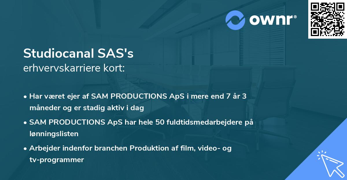 Studiocanal SAS's erhvervskarriere kort