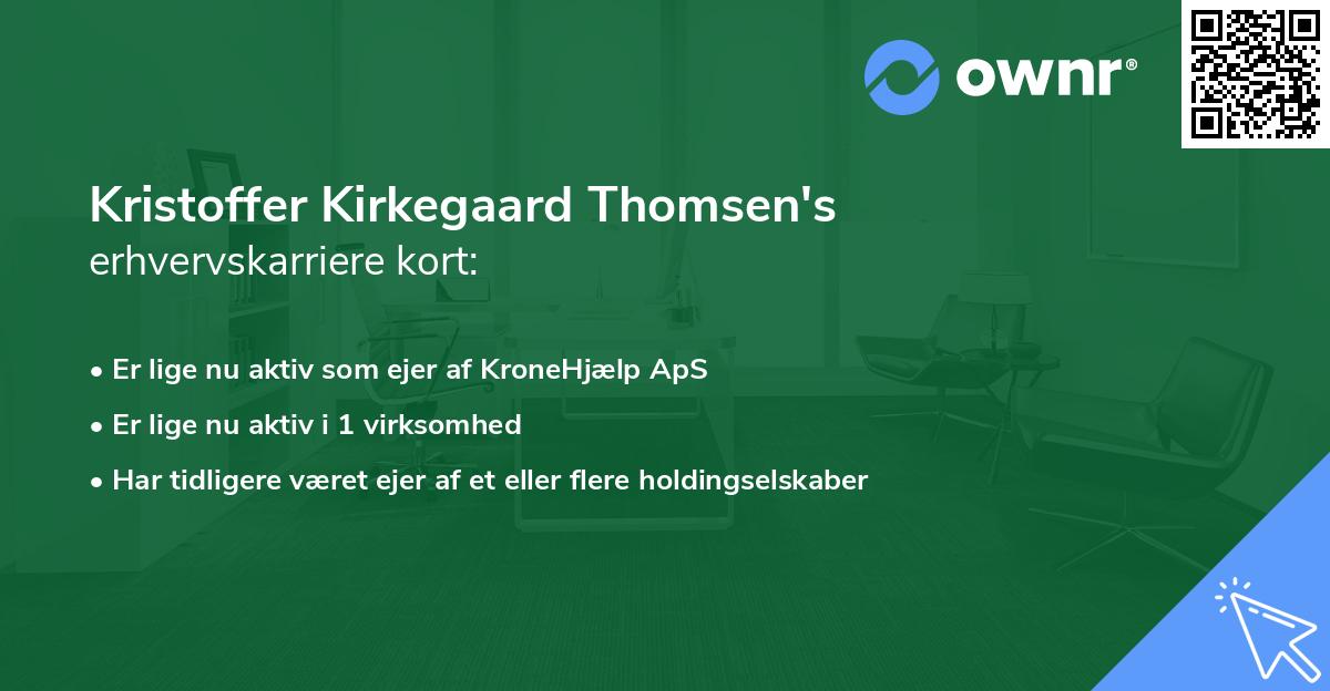 Kristoffer Kirkegaard Thomsen's erhvervskarriere kort