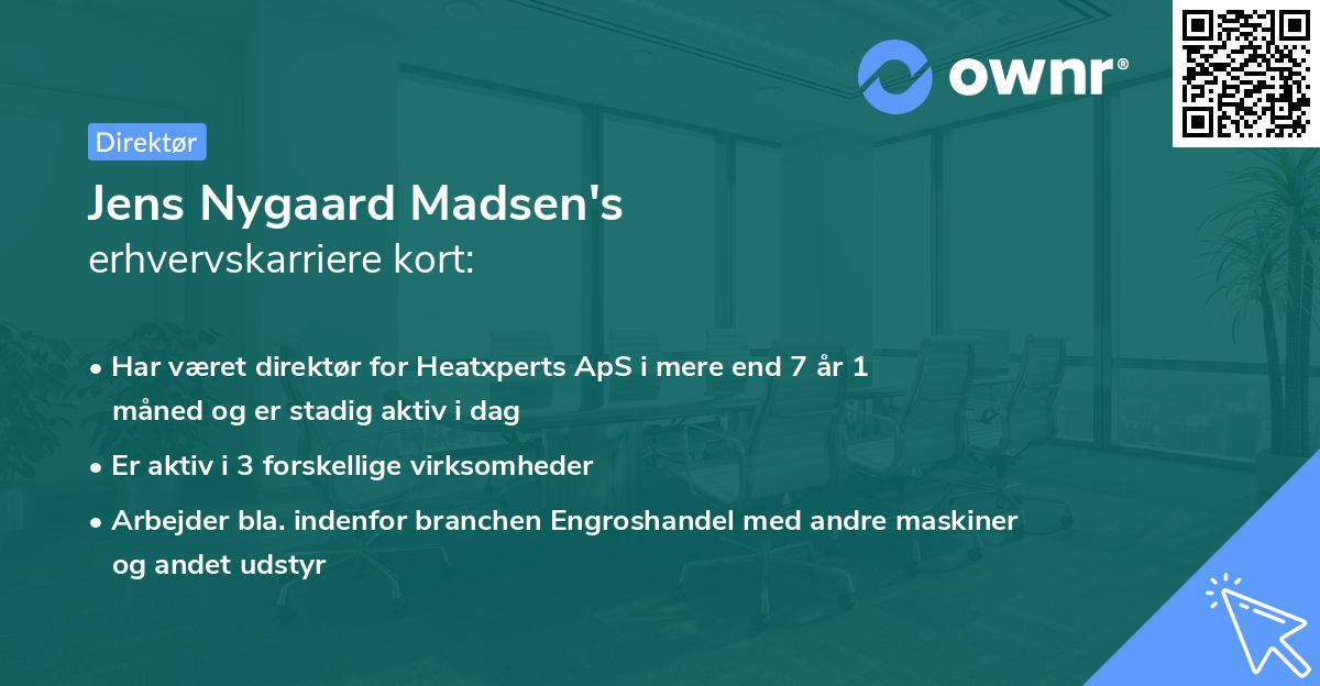 Jens Nygaard Madsen's erhvervskarriere kort