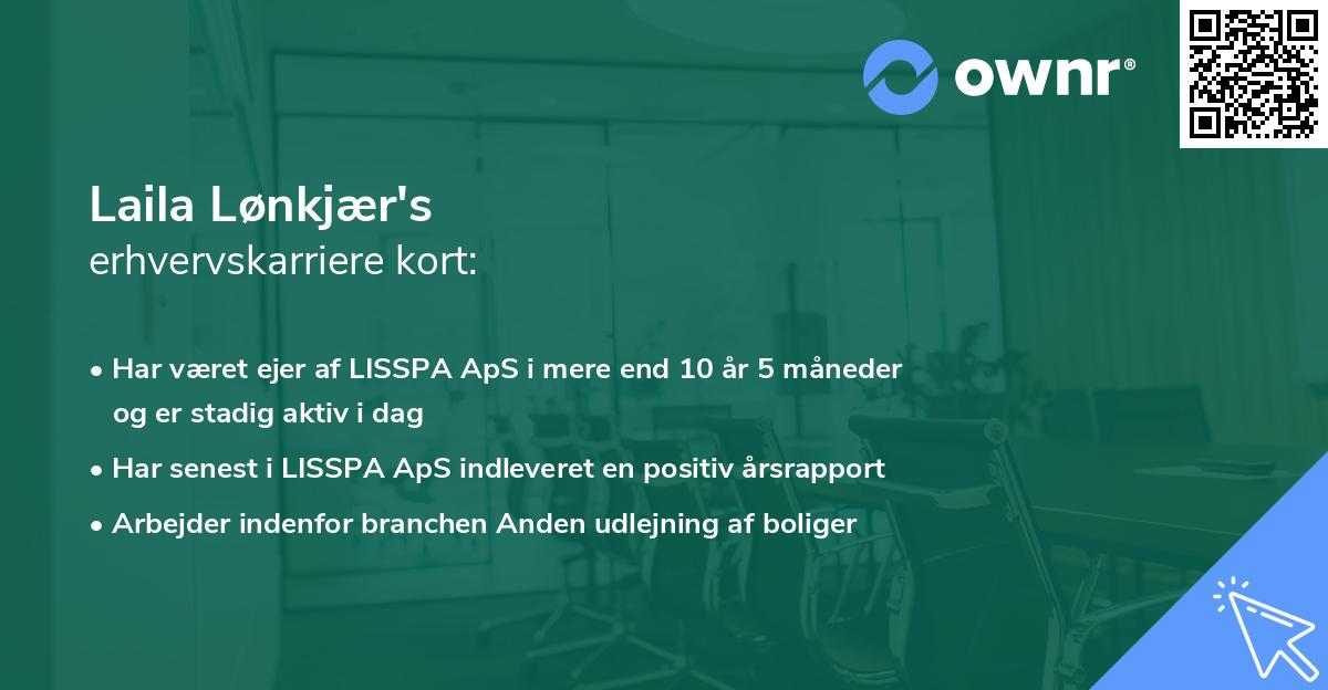 Laila Lønkjær's erhvervskarriere kort