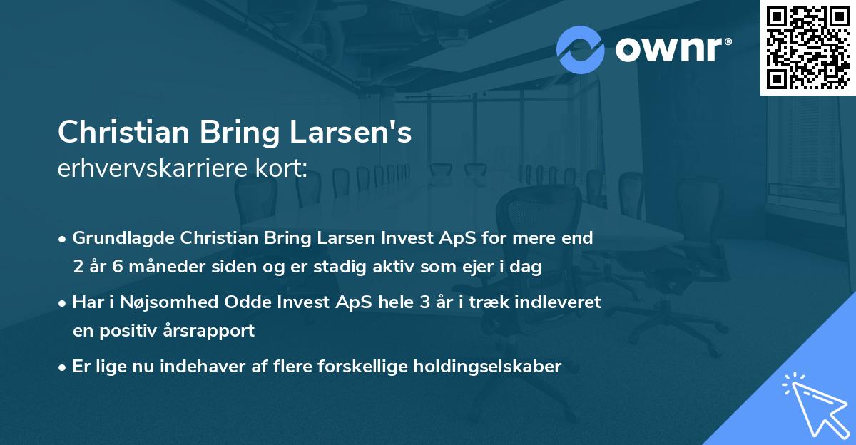 Christian Bring Larsen's erhvervskarriere kort